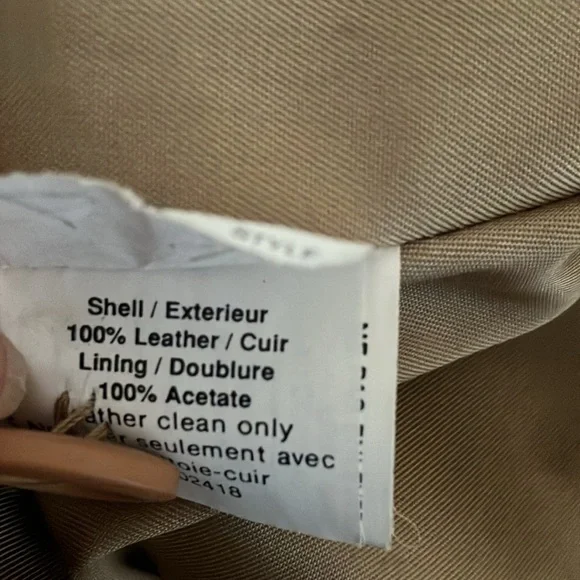 Size 12 Camel colored leather blazer - Picture 5 of 5